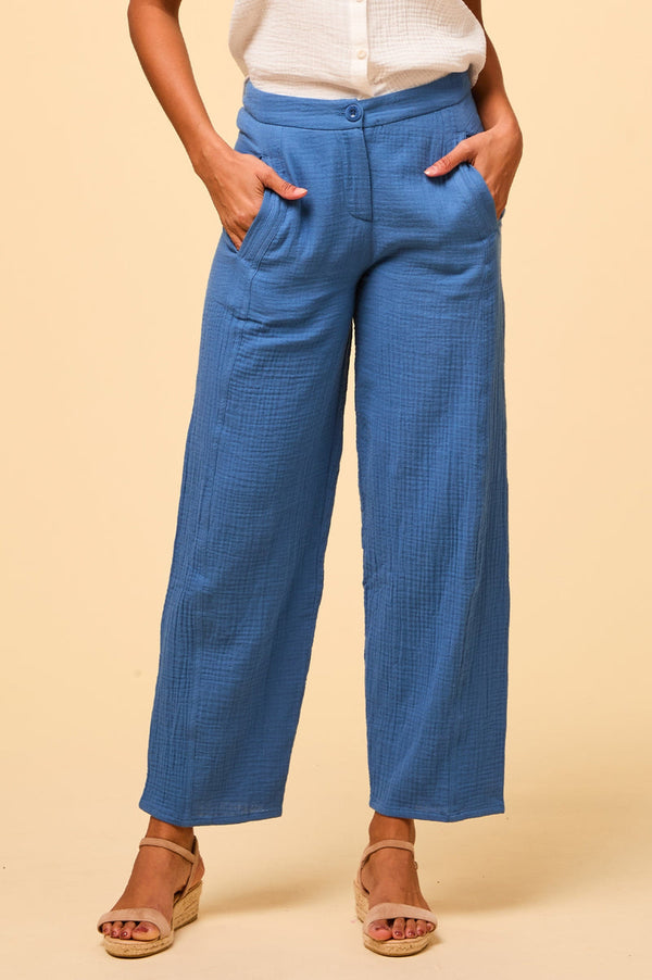 ASPIGA Libby Cheesecloth Trousers - Marina Blue