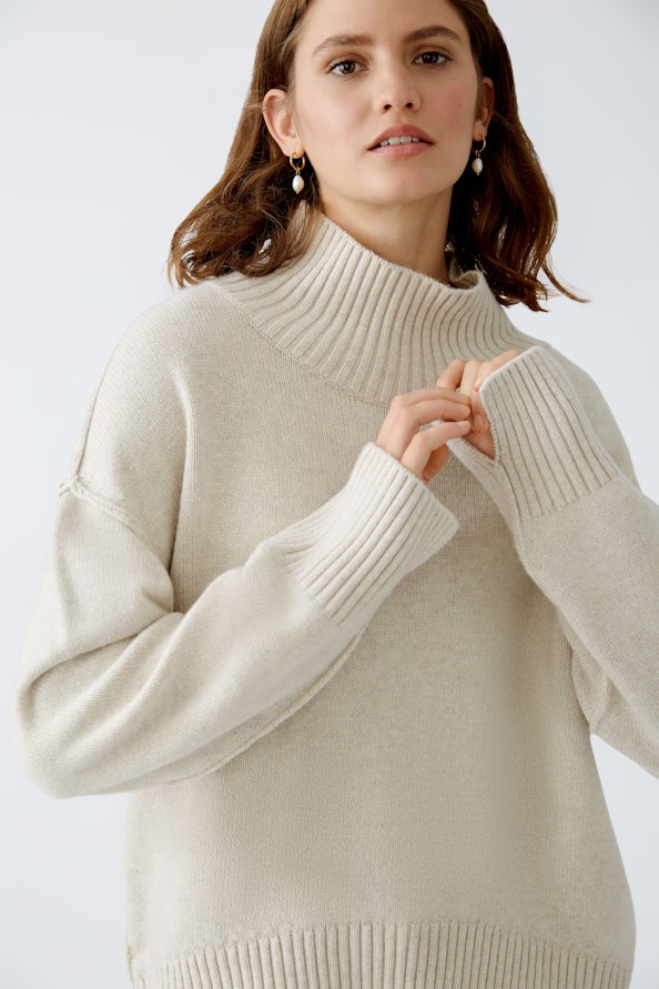 OUI 89932 Wool Blend Jumper - Lt. Beige