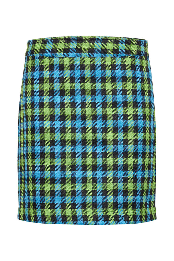 BY DIVINI Check Skirt - Swedish Blue Mix