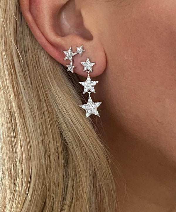 ICANDI ROCKS Little Lights Star Earrings - Silver
