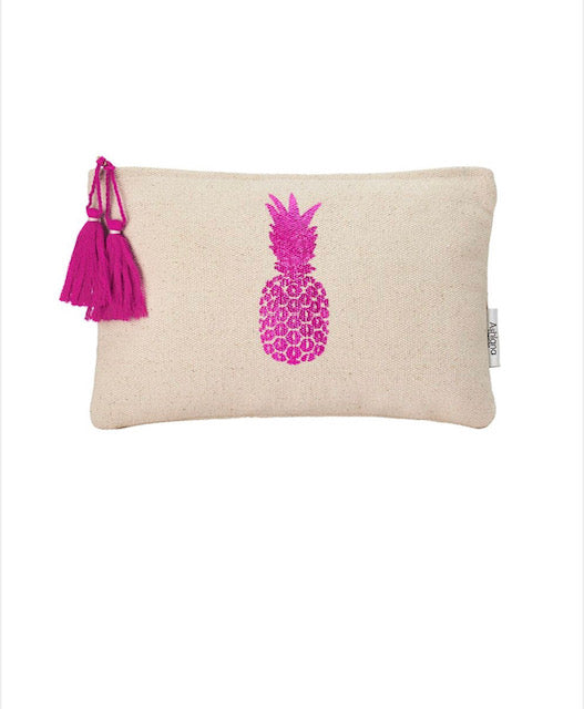 ASHIANA Pineapple Foil Print Pouch - Natural Pink