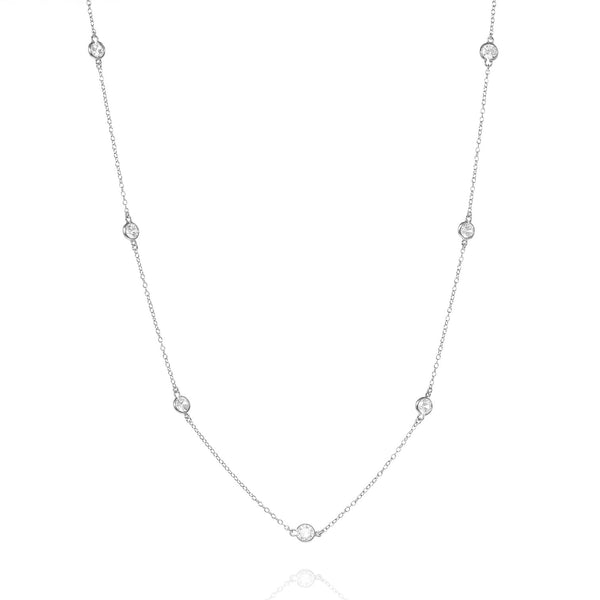SWAN Boutique Silver Scatter  Bevel Necklace