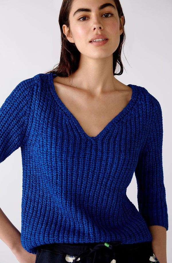 OUI 76055 Loose Knit Woven Knit Jumper - Surf The Web